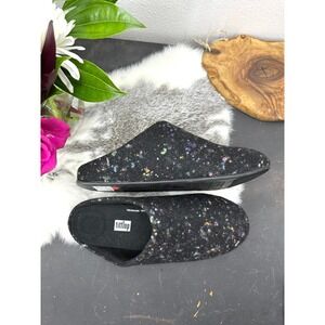 Fitflop Chrissie Speckle shoes mule black wool slipper womens 09 Q70-001